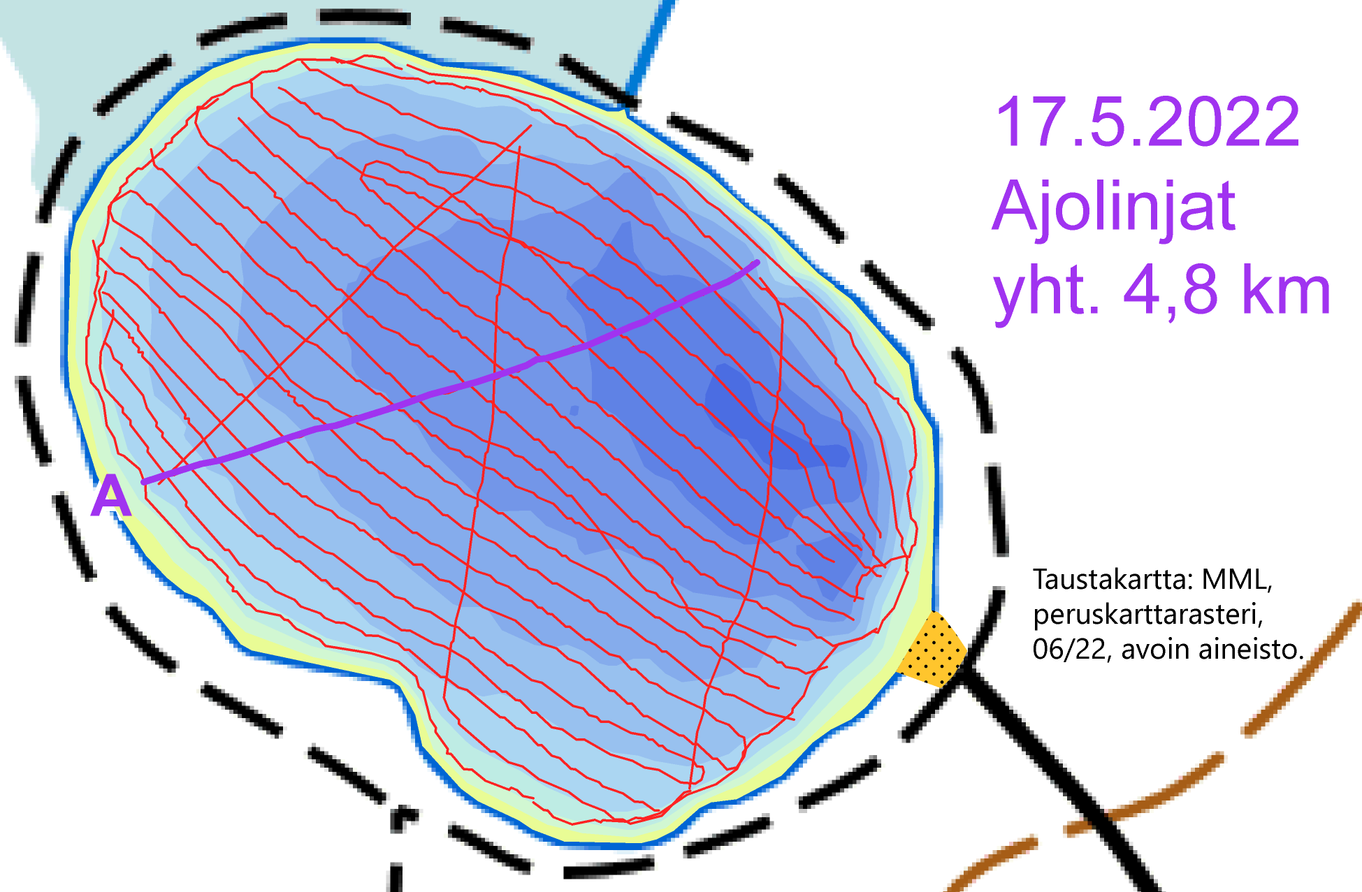 Rutikanlammen ajolinjat