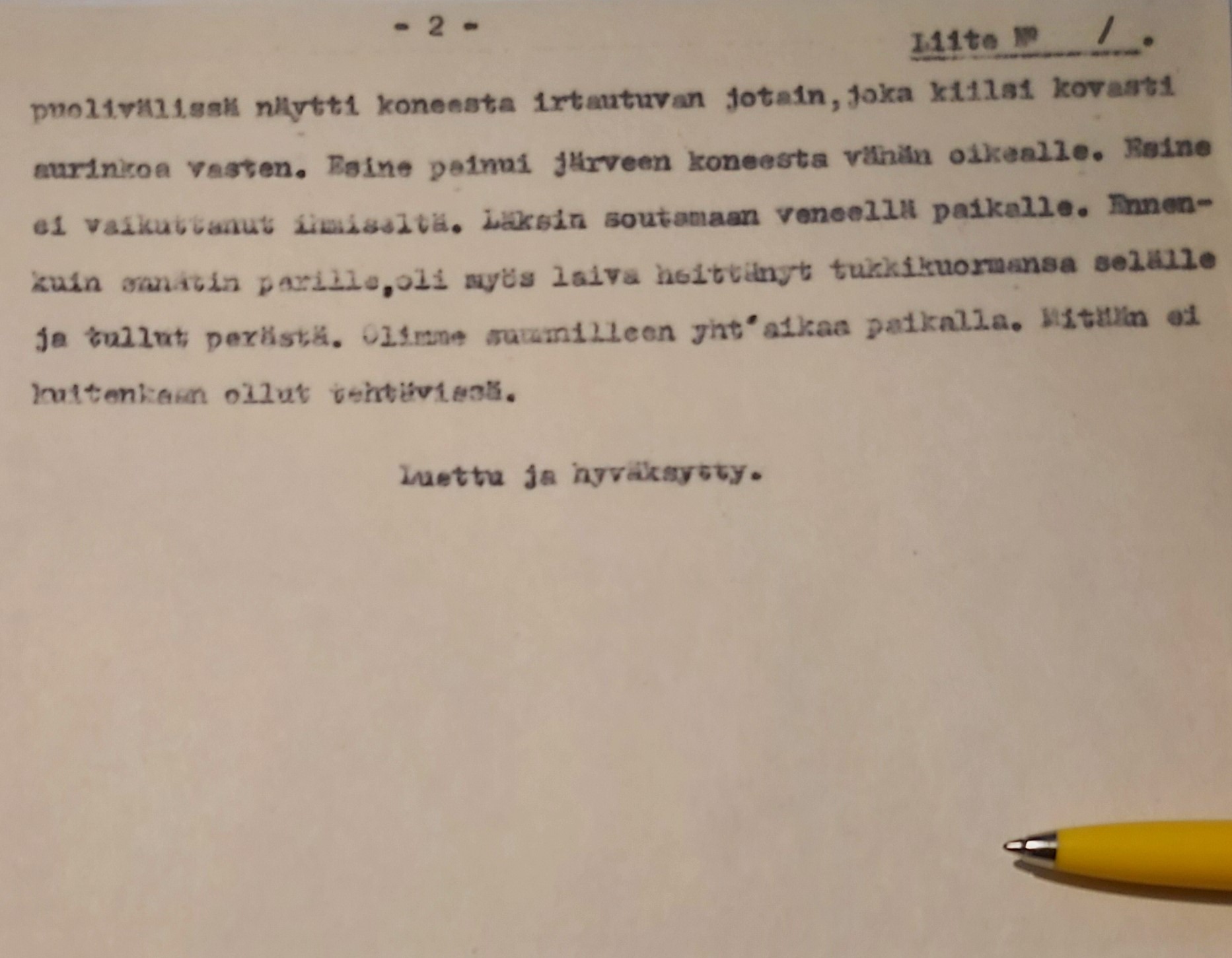 Tutkintopytkirjan sivu